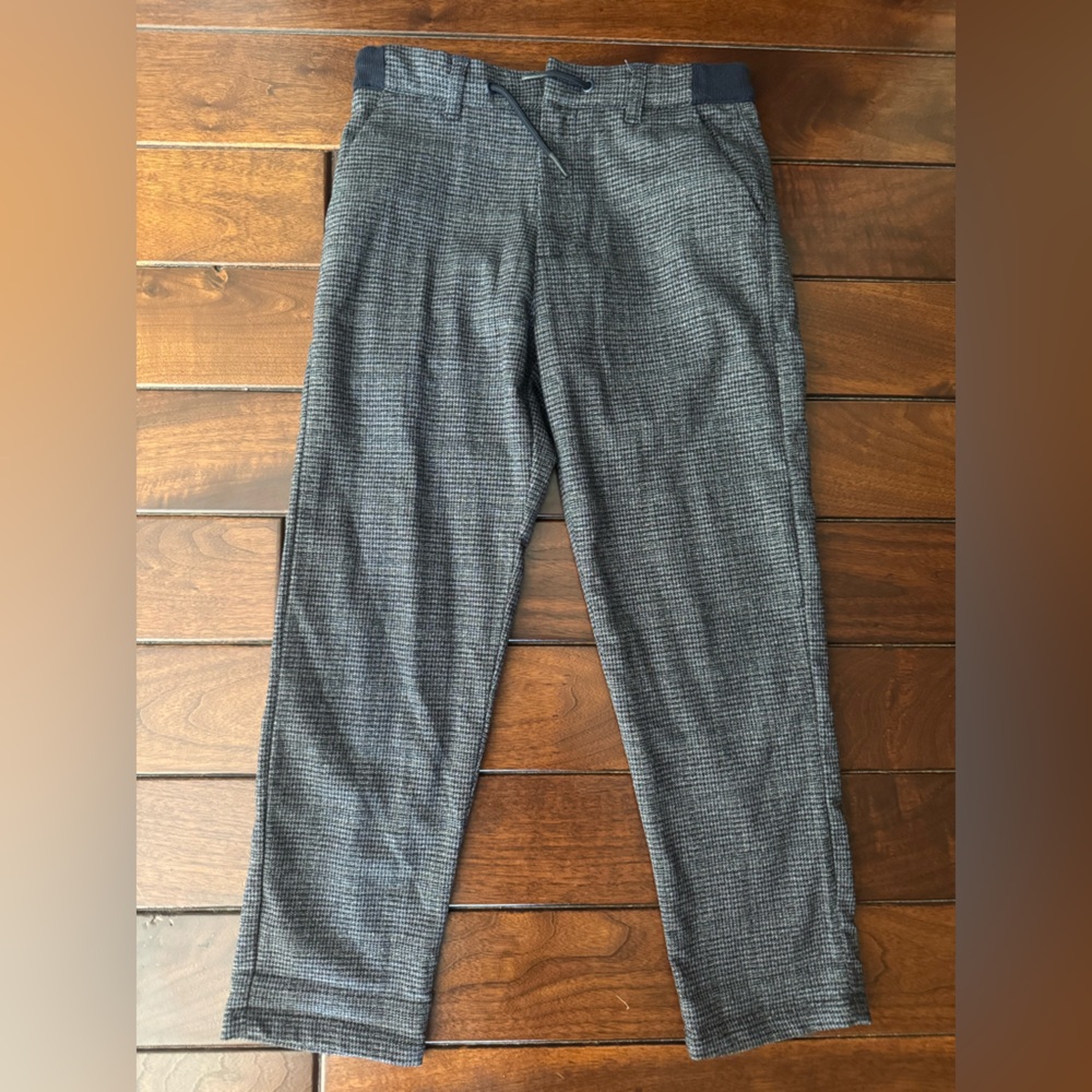 Zara Boys Dark Grayand Navy Textured Trousers.